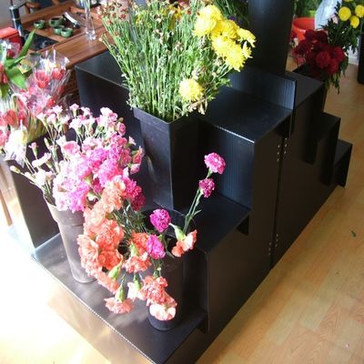 صفائح كورفلوت سوداء الأزهار حامل رفوف عرض الزهور التجزئة الاستاتيكيه