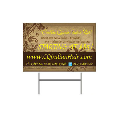 لافتات ساحة بلاستيكية مموجة PP إعلانات داخلية / خارجية مع حصص H.